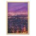 Arizona Wall Art with Frame Dramatic Phoenix Skyline Suburbs at Night Western Urban City Panorama Printed Fabric Poster for Bathroom Living Room 23 x 35 Violet and Multicolor by Ambesonne