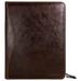 Jack Georges Voyager Hand-Stained Buffalo Leather Letter Size Zip Around Writing Pad Black #7112 (Brown)
