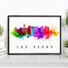 Pera Print Las Vegas Skyline Nevada Poster Las Vegas Cityscape Painting Unframed Poster Las Vegas Nevada Poster Nevada Home Office Wall Decor - 16x20 Inches