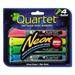 Quartet Neon Dry Erase Marker Set Broad Bullet Tip Assorted Colors 4/Set (79551)