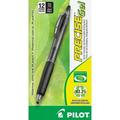 Pilot Precise Gel Fine Retractable BeGreen Pens Fine Pen Point - 0.7 mm Pen Point Size - Needle Pen Point Style - Refillable - Retractable - Black Gel-based Ink - Translucent Barrel - 12 / Dozen