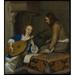 A Woman Playing the Theorbo-Lute and a Cavalier Poster Print by Gerard ter Borch the Younger (18 x 24)