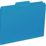 Business Source 1/3 Tab Cut Letter Recycled Top Tab File Folder - 8 1/2 x 11 - Top Tab Location - Assorted Position Tab Position - Blue - 10% Recycled - 100 / Box | Bundle of 5 Boxes