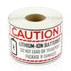 OfficeSmartLabels 4 x 2 Caution Lithium-Ion Battery Warning Labels for Contains Battery Warnings (Red-Black 300 Labels 4 Rolls)