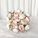 Sufanic Vintage Artificial Flower 1 Bouquet 16 Heads Artificial Bud Peony Berry Silk Rose Flowers Bride Flower Light Pink