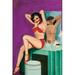 Beautiful Girl in High Heels & two piece suit sits on her art deco dressing table with mirror behind as she fixes her hair Poster Print by Peter Driben (18 x 24)