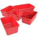 Storex Small Cubby Bin Red 5-Pack