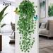 Sufanic Artificial Hanging Plant 2Pcs Fake Plants Fake Ivy Vine Fake Ivy Leaves Kitchen Plants for Wall House Room Garden Wedding Garland Indoor Outdoor Decoration (No Baskets)