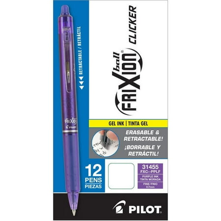 Pilot FriXion Erasable Retractable Gel Pen Fine Purple Ink Dozen PIL31455