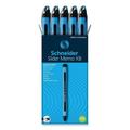 Schneider Slider Memo XB Ballpoint Pen Stick Extra-Bold 1.4 mm Black Ink Black/Light Blue Barrel 10/Box