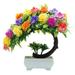 1Pc Artificial Flowers Artificial Plants Artificial Flowers Bonsai Artificial Hydrangea Flowers in Ceramic Vase Mini Potted Plant for Wedding Home Party Office Table Decor