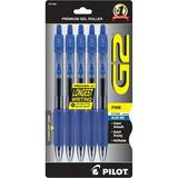 Pilot G2 Premium Gel Roller Pens Fine Point 0.7 mm Blue Pack of 5 Blue