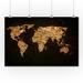 Gold Dust World Map Illustration A-91604 (36x54 Giclee Gallery Print Wall Decor Travel Poster)