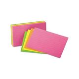 Ruled Neon Glow Index Cards 5 x 8 Assorted 100/Pack