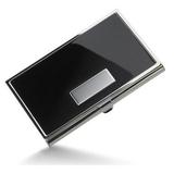 Andrew Black and Stainless Steel Business Card Holder