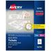 Avery Printable Tickets with Tear-Away Stubs 1.75 x 5.5 Matte White 500 Blank Tickets for Laser and Inkjet Printers (16795)