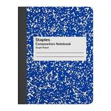 Staples Composition Notebook 9.75 x 7.5 Graph Ruled 100 Sh. Blue 132674