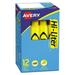 2PK Avery HI-LITER Desk-Style Highlighters Yellow Ink Chisel Tip Yellow/Black Barrel Dozen (07742)
