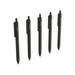 Quick Dry Retractable Gel Pen Bold 1 mm Black Ink Black Barrel 5/Pack