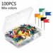 Hapeisy 100 Pieces Map Flag Push Pins Tacks Colorful Map Tacks Push Pins Flag Tacks with Steel Points