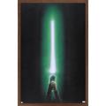 Star Wars: Original Trilogy - Green Lightsaber Wall Poster 14.725 x 22.375 Framed