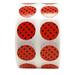Red with Black Polka Dot Circle Stickers | 0.5 Inch Round | 1 000 Pack