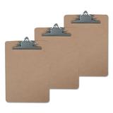 Hardboard Clipboard 1 Capacity 8 1/2 X 11 Brown 3/pack | Bundle of 5 Packs