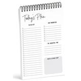 Inkdotpot To Do List Notepad 6 X 9 Paper Stationery Classic White Daily Planner Spiral Notepad Daily Checklist- Motivational Organizer Planner List Pad- Notepad Tear Off (50 Sheets)