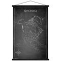 Chalk Map - North America Wall Poster with Wooden Magnetic Frame 22.375 x 34