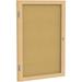 Ghent s Wood 36 x 30 1 Door Enclosed Bulletin Board in Natural