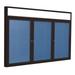 Ghent s Vinyl 48 x 96 3 Door Enclosed Headliner Bulletin Board in Ocean Blue