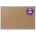 Mead Classic Cork Bulletin Board 24 Height x 18 Width - Natural Cork Surface - Self-healing - Silver Aluminum Frame - 1 Each