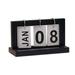 School Table Daiy Scheduler Home Ornaments Wooden Page Turning Desktop Wood Calendar BLACK