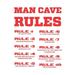 Man Cave Rules Vinyl Graphic - Small - Red