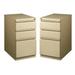 Home Square 2 Piece Mobile Pedestal Filing Cabinet Set with 3 Drawer in Beige