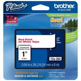 Genuine Brother 1 (24mm) Red on White TZe P-touch Tape for Brother PT-2700 PT2700 Label Maker