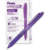 Pentel EnerGel-X Retractable Gel Pens Medium Pen Point - 0.7 mm Pen Point Size - Refillable - Retractable - Violet Gel-based Ink - Violet Barrel - Metal Tip - 12 / Dozen