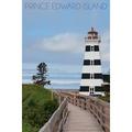 Prince Edward Island Canada Cedar Dunes Lighthouse (24x36 Giclee Gallery Art Print Vivid Textured Wall Decor)