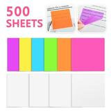 WeGuard 500PCS Transparent Sticky Notes Pad 3x3 inch Clear Self-Stick Notes 7Colors Waterproof for Home Office Notebook Use 10 Packs