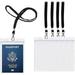 4x6Inch Extra Large Passport Holders ID Badge PVC Card Holder with Lanyards Fill for Passports by (5Pack Black Lanyards)