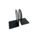 Huron 7 Steel Arched Non-Skid Bookends Pair Black