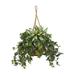 Nearly Natural 30in. Silver Queen and Ivy Artificial Plant in Hanging Basket