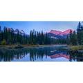 Lake with mountains in background Three Sisters Mountain Mount Lawrence Grassi Canmore Alberta Canada Poster Print by Panoramic Images (12 x 6)