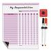 Inkdotpot MagneticWhiteboard My Responsibilities ChoreChart ForRefrigerator- Dry Erase Behavior Chart For Kids Responsibility ChartWith 2 Fine Tip Marker & Eraser