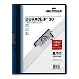 Duraclip Report Cover Clip Fastener 8.5 X 11 Clear/navy 25/box | Bundle of 5 Boxes