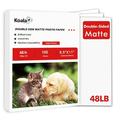 Koala Double-Sided Matte Photo Paper 8.5X11 Inches 48lb 10Mil 100 Sheets Inkjet Printer Photo Paper 2 Sides / Face Photo Paper Matte