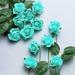 Efavormart 24 Roses | 2 Artificial Foam Rose With Stem And Leaves for Wedding Party Home Event DÃ©cor Wedding Anniversary Party - Turquoise