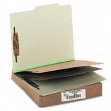 Acco Pressboard 25-Point Classification Folders Ltr 6-Section Leaf Green 10/box