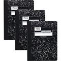 Mead-1PK Mead Wide Ruled Comp Book - 100 Sheets - 100 Pages - Sewn - 9 3/4 X 7 1/2 - 9 X 7 0.5 - Black Ma