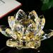 Lovehome Lotus Crystal Glass Figure Paperweight Ornament Feng Shui Decor Collection